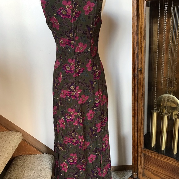 Dress Barn, green & pink flowered Sundress, with or with or without jacket - Picture 3 of 4